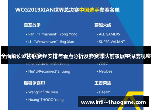 全面解读欧协联赛程安排与看点分析及参赛球队前景展望深度观察